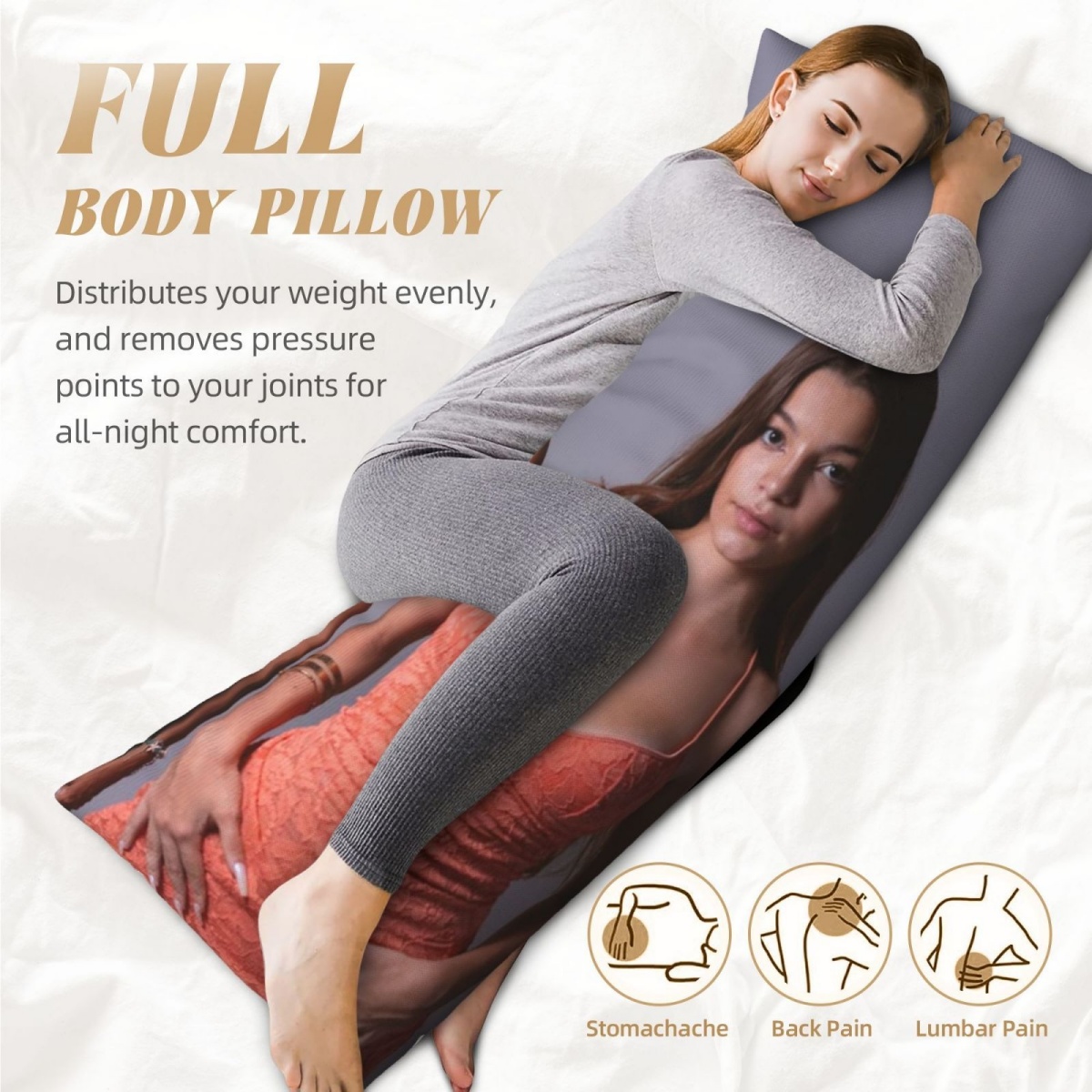 1 Custom Photo Body Pillowcase - огляд і ціна Home Textiles Usa